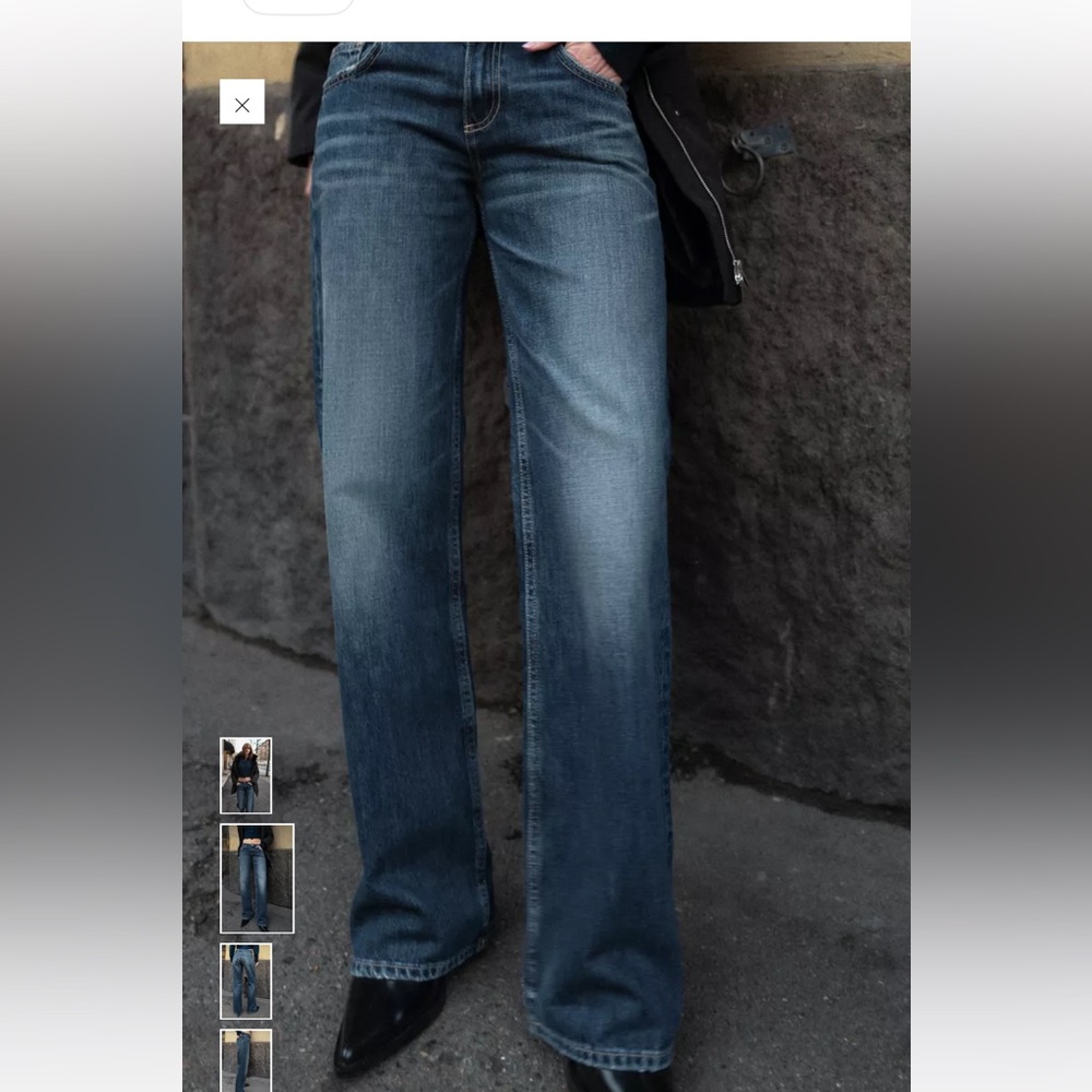 Zara TRF Mid Rise Baggy Jeans